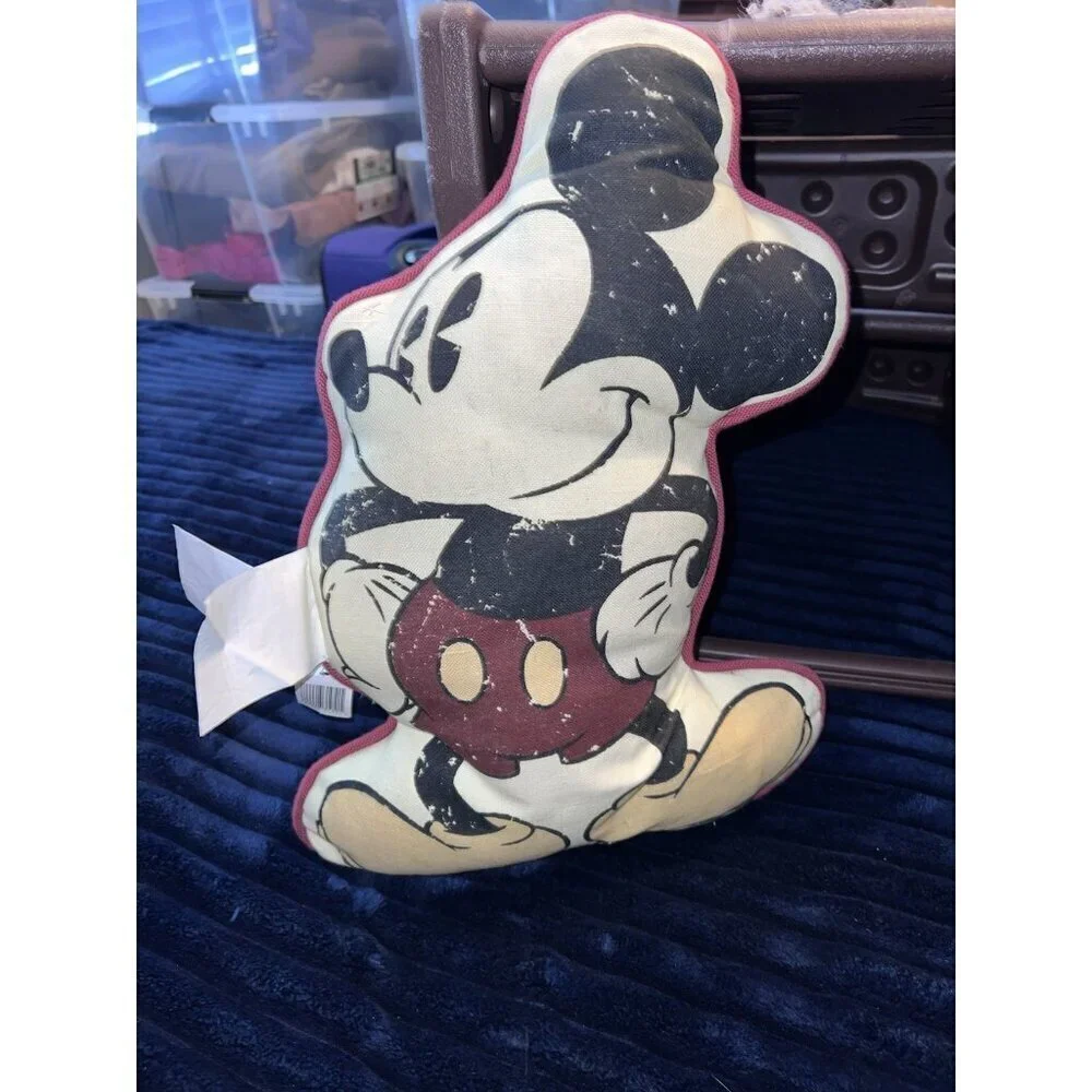 NWT Disney Parks MICKEY MOUSE Rare Couch Canvas Throw Pillow Shaped 17